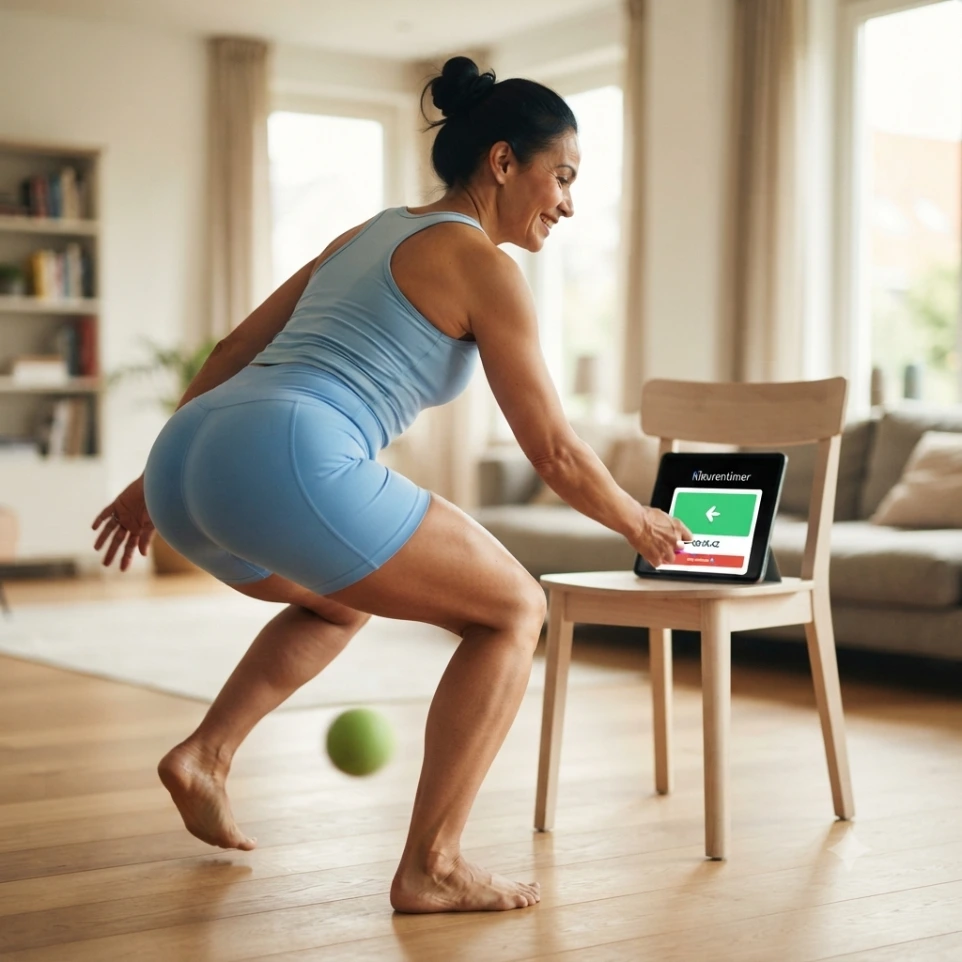 Squat met bal en kleurentimer